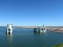 Parts of Kingsley Dam and water outlet