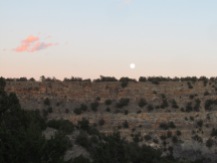 Moonrise over the sandstone cliffs
