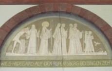 Painting depicting Hildegard's exodus from Disibodenberg