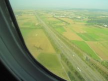 Approaching the airport in Frankfurt
